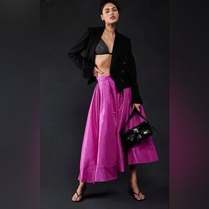 Free People Emilia Full Skirt Fuchsia Pink Size L